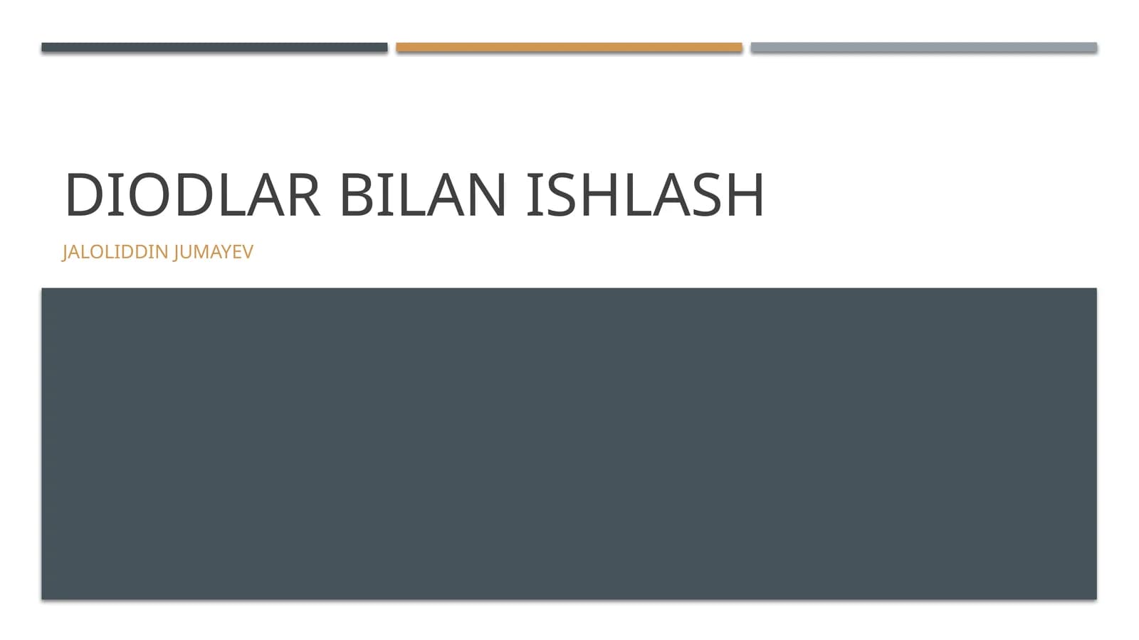 Diodlar bilan ishlash