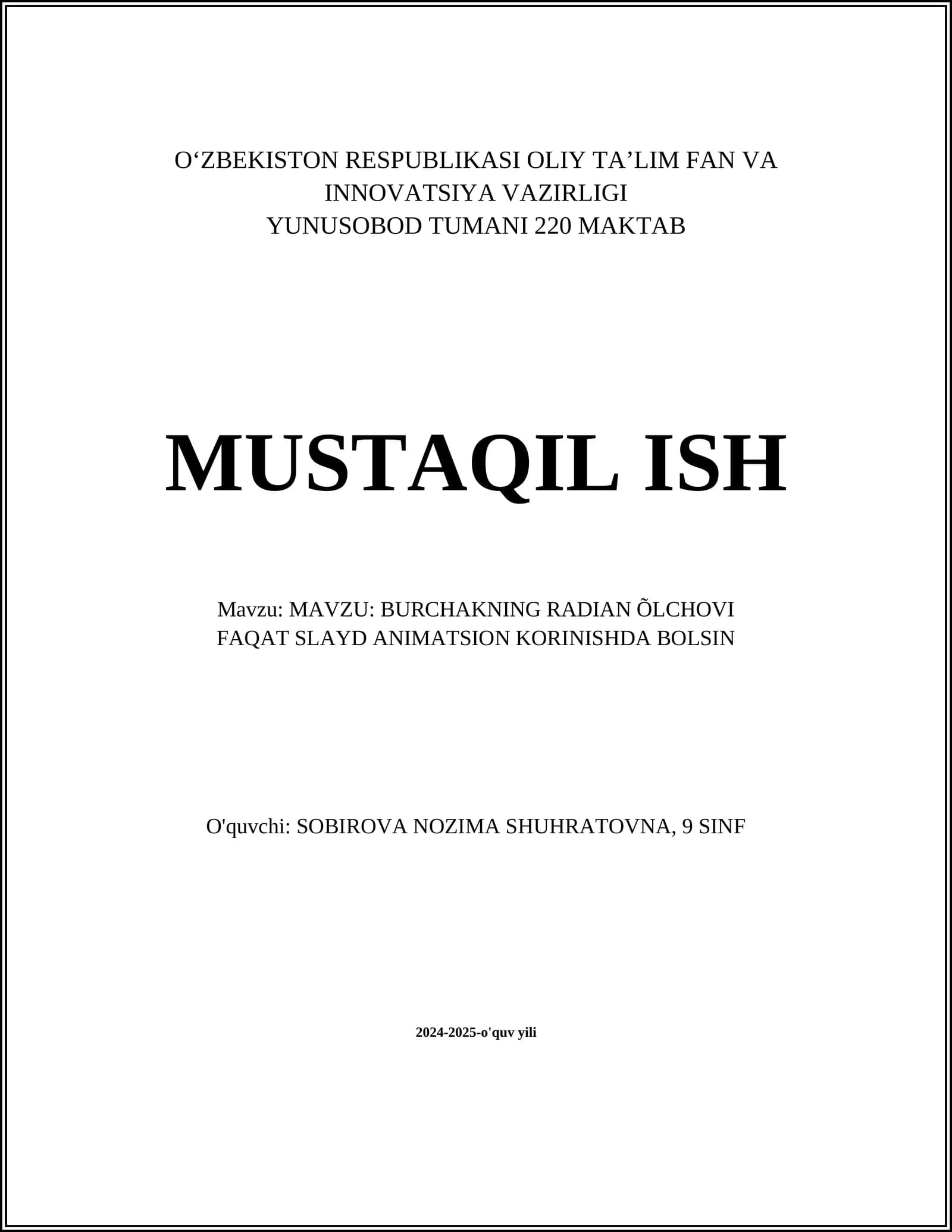Radian oʻlchovi va uning aniqlanishi
