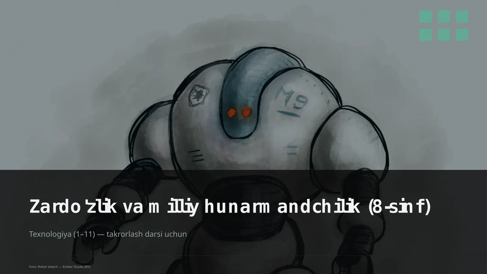 Zardo'zlik va milliy hunarmandchilik (8-sinf)