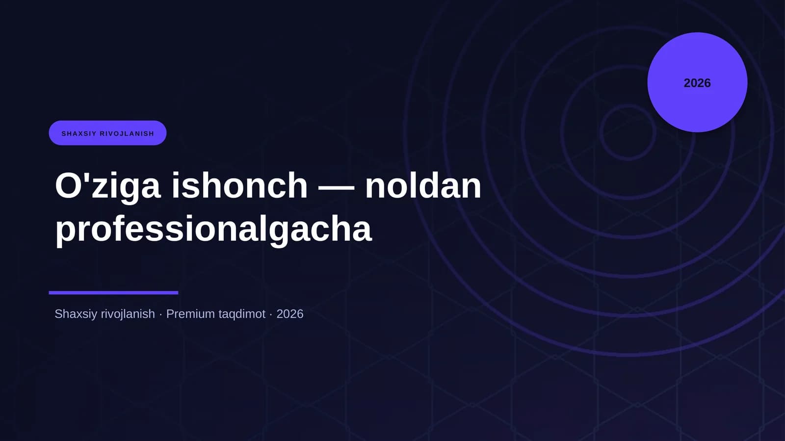 O'ziga ishonch — noldan professionalgacha