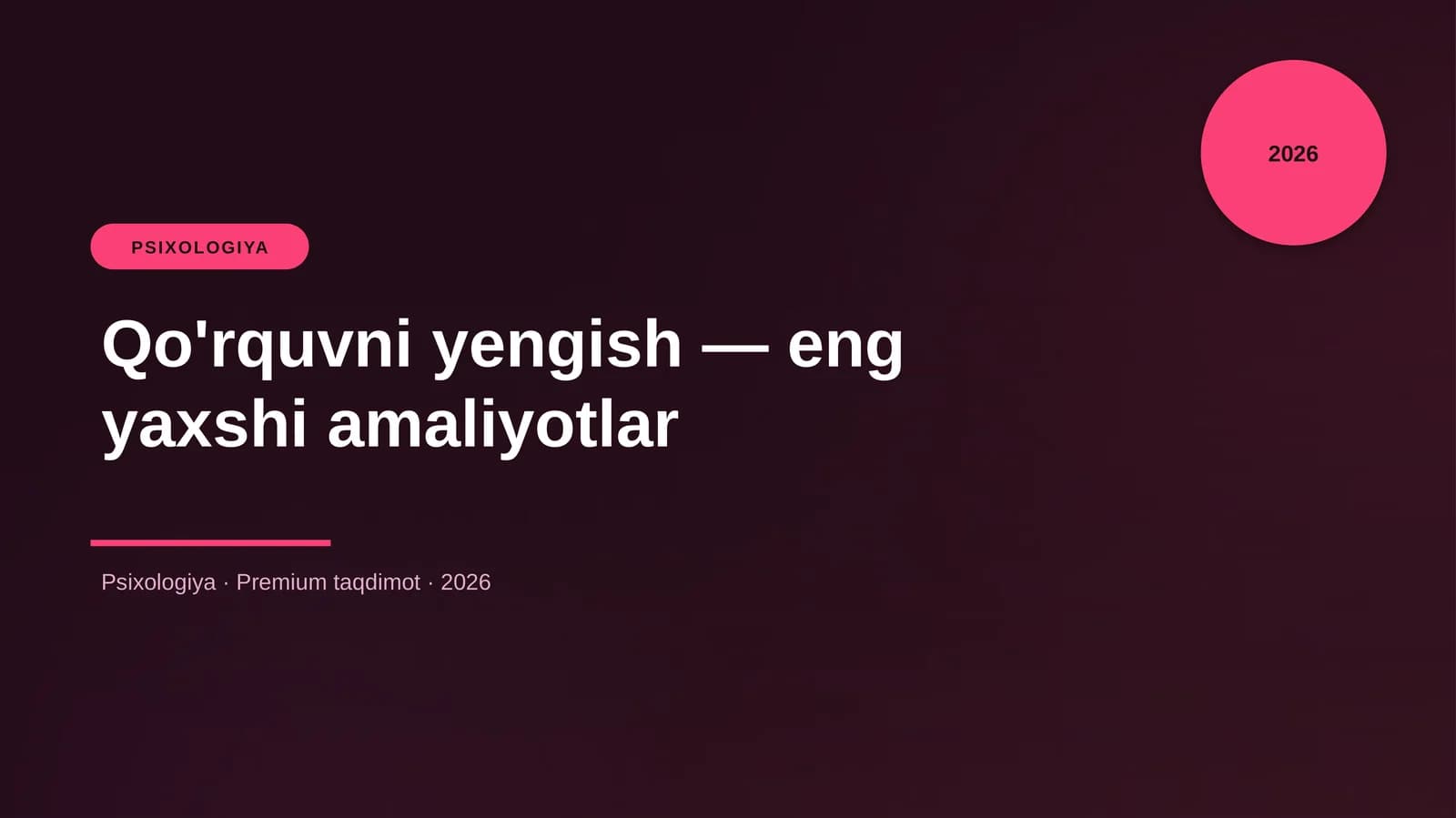 Qo'rquvni yengish — eng yaxshi amaliyotlar