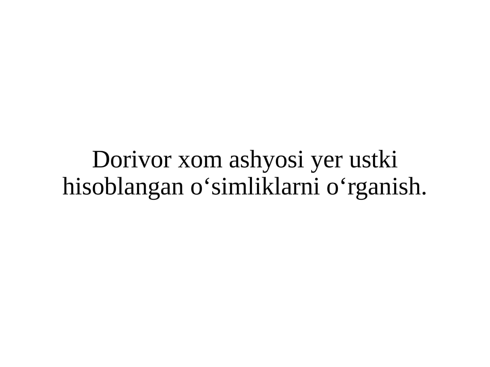 Dorivor oʻsimliklar