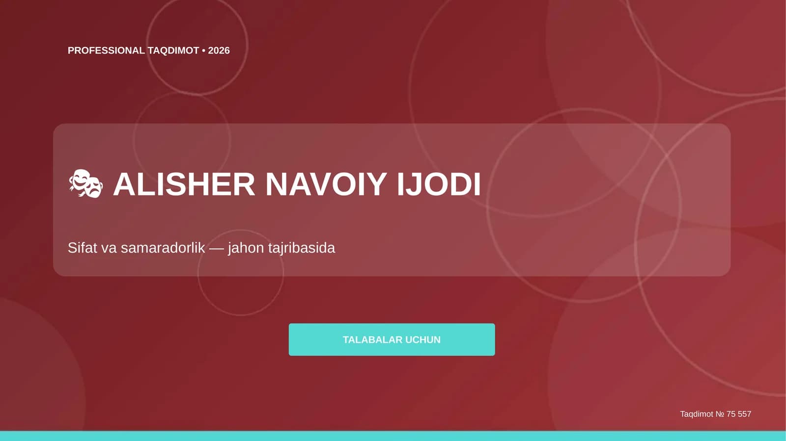 ALISHER NAVOIY IJODI