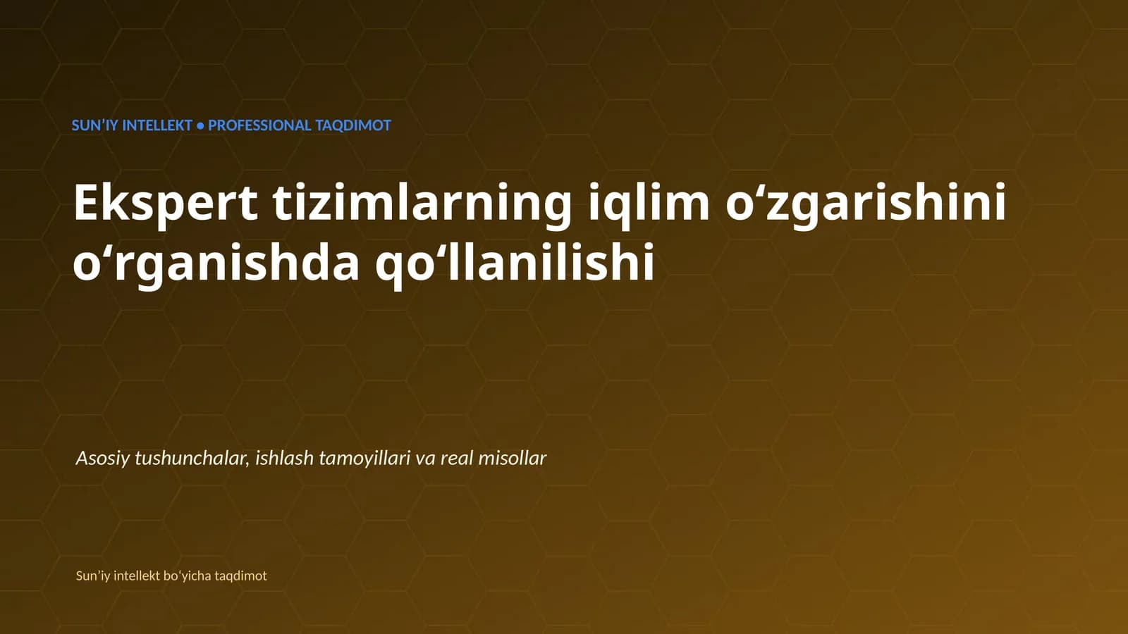 SUNʼIY INTELLEKT • PROFESSIONAL TAQDIMOT