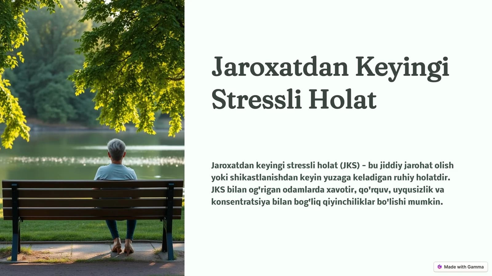 Jaroxatdan Keyingi Stressli Holat