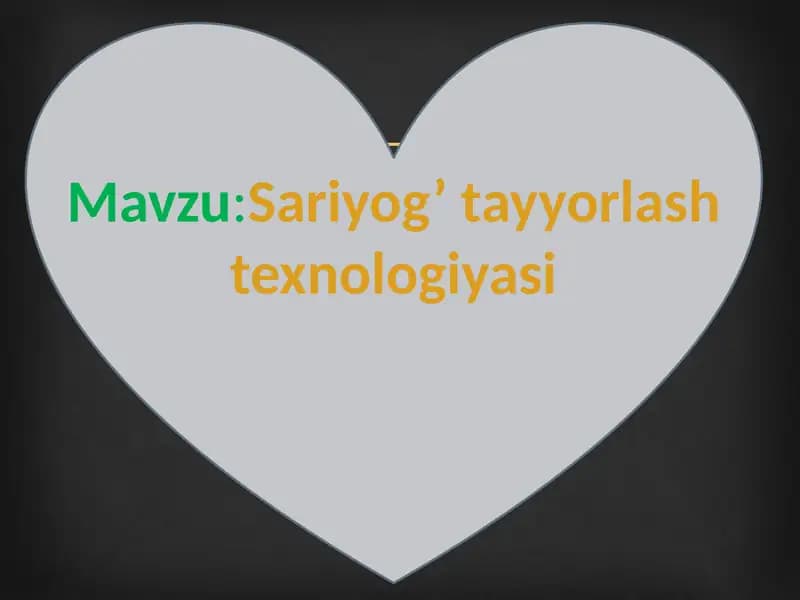 Sariyog’ tayyorlash texnologiyasi