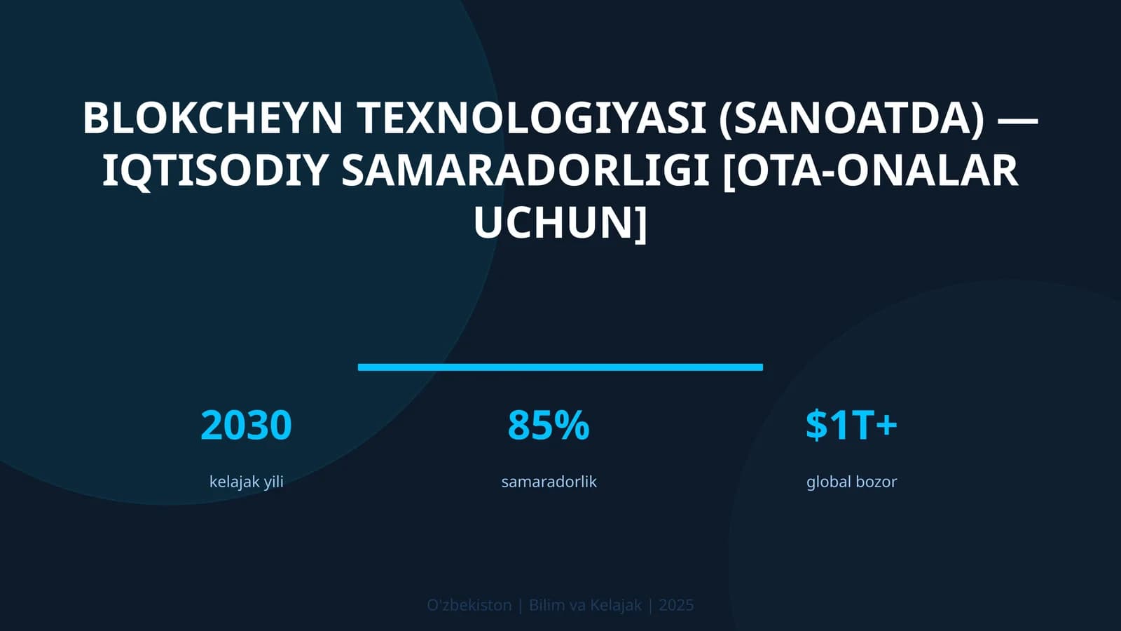 Blokcheyn texnologiyasi (sanoatda) — iqtisodiy samaradorligi [ota-onalar uchun]
