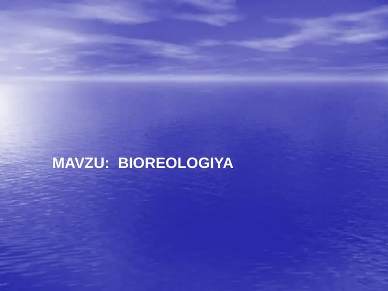 BIOREOLOGIYA