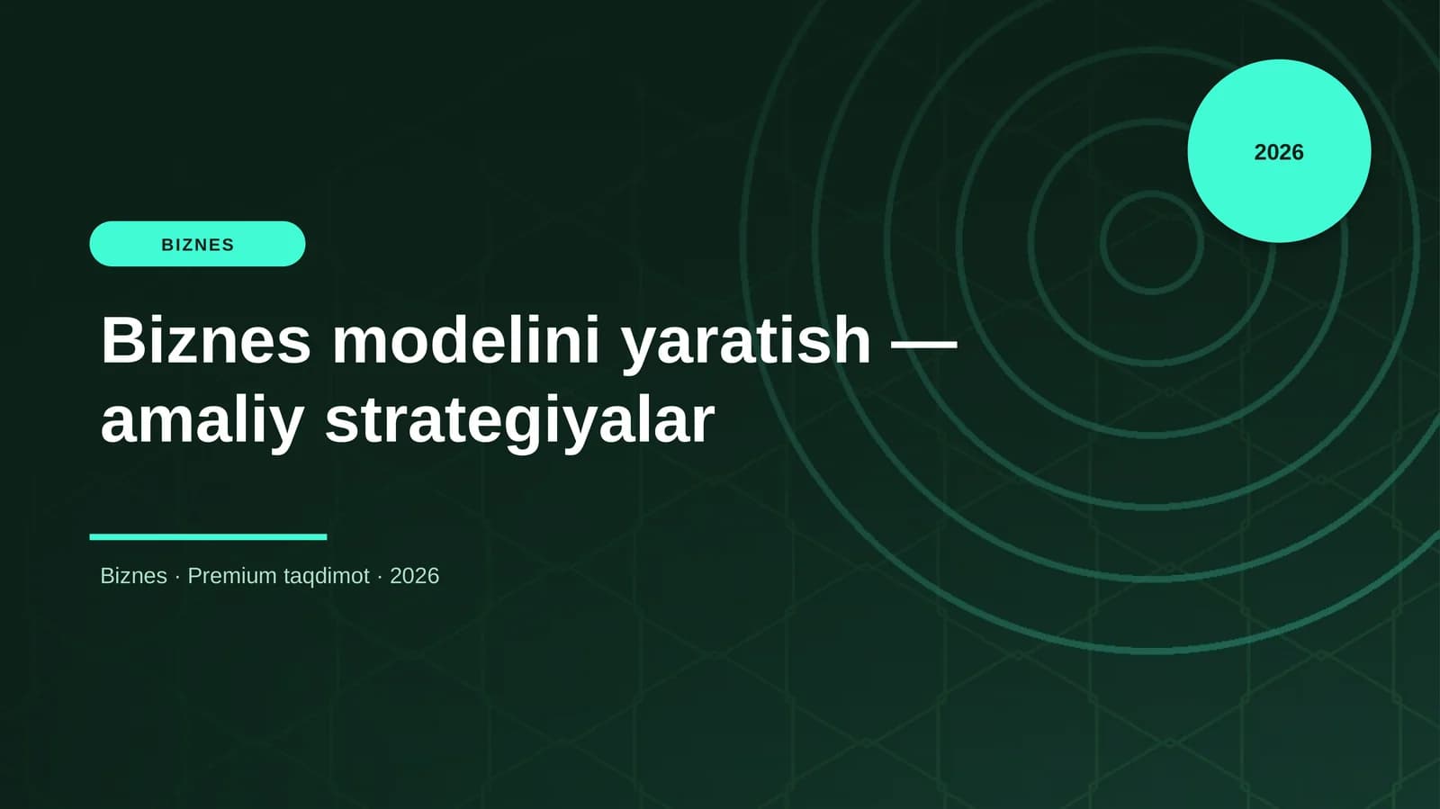 Biznes modelini yaratish — amaliy strategiyalar