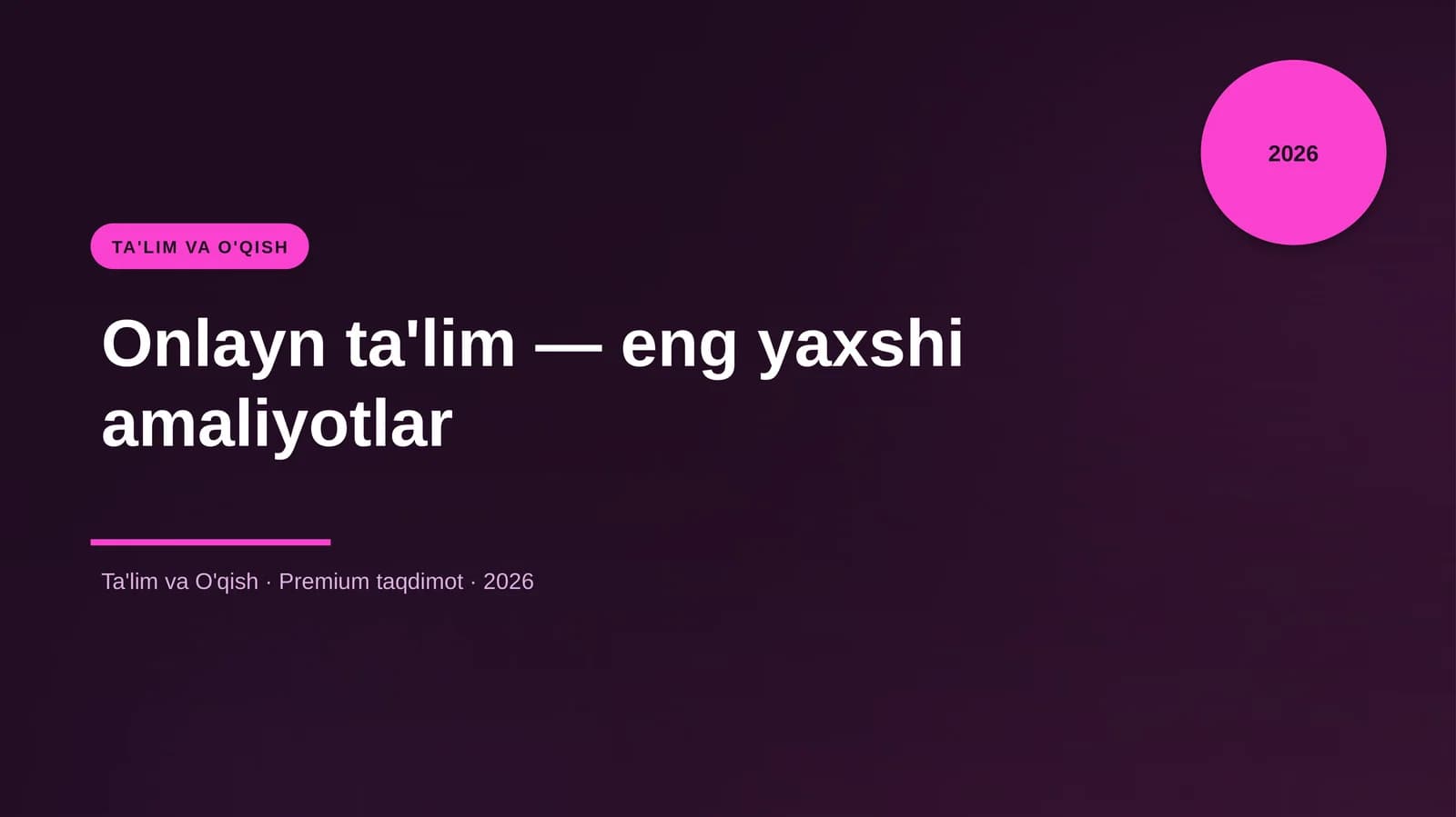 Onlayn ta'lim - eng yaxshi amaliyotlar