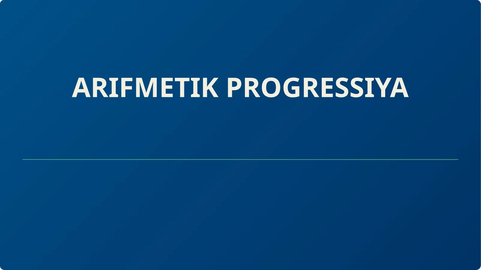 Arifmetik progressiya