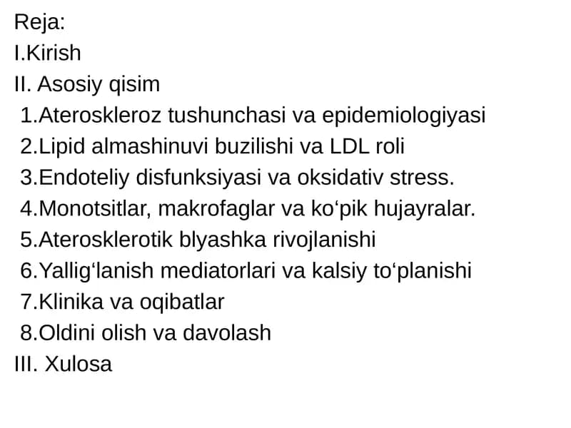Arterioskleroz kasalligi