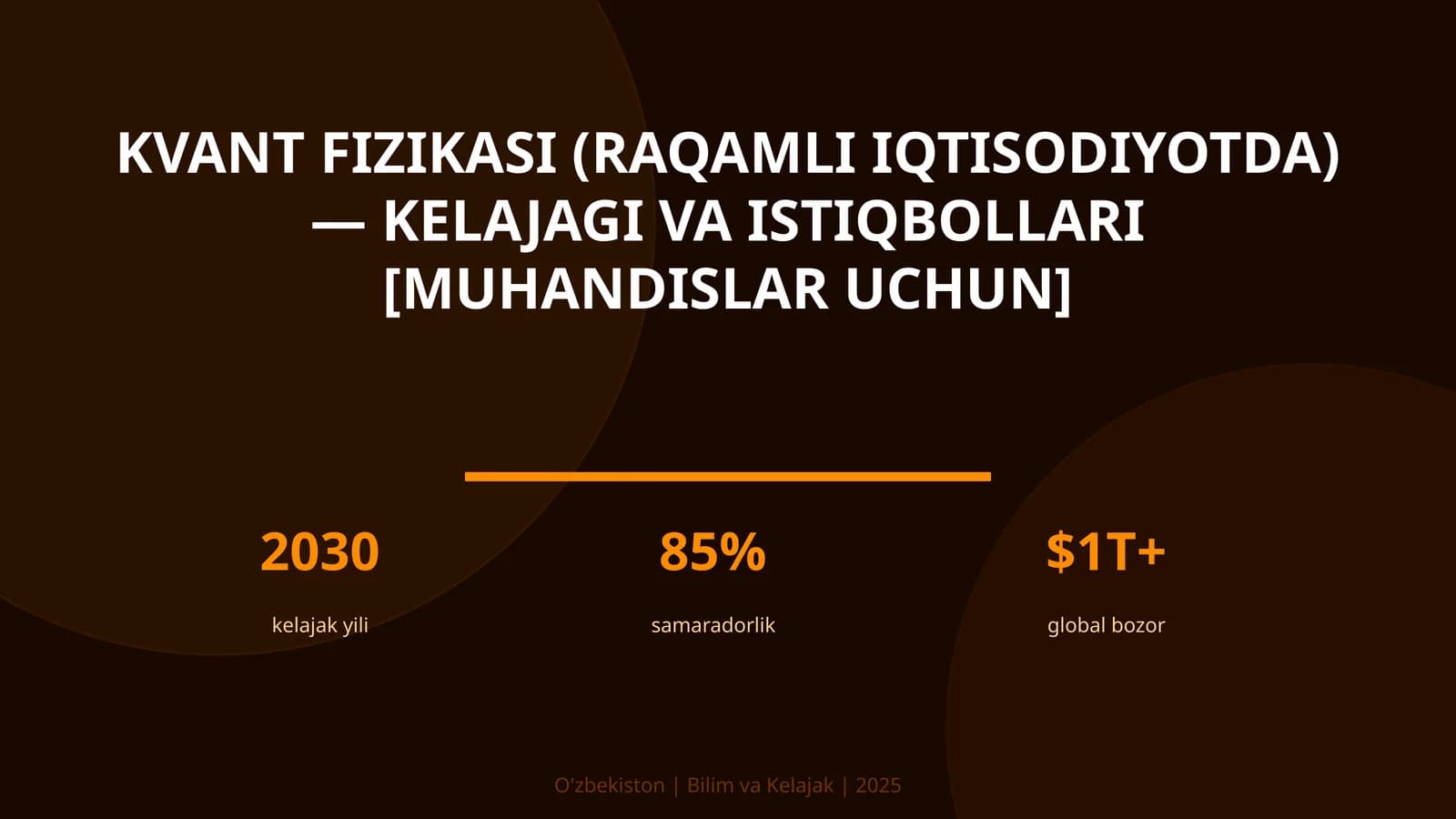 Kvant fizikasi (raqamli iqtisodiyotda) — kelajagi va istiqbollari [muhandislar uchun]