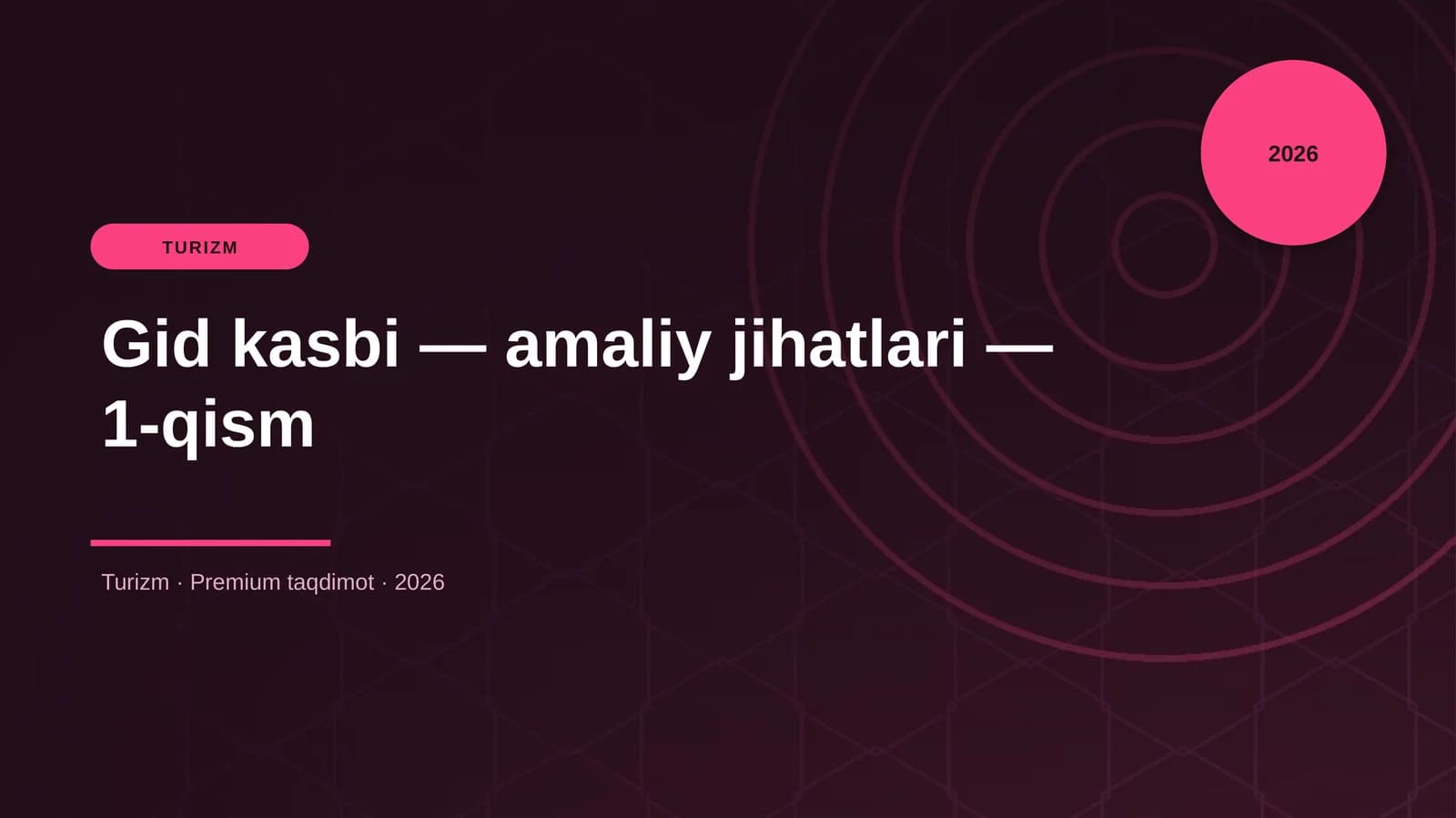 Gid kasbi — amaliy jihatlari — 1-qism