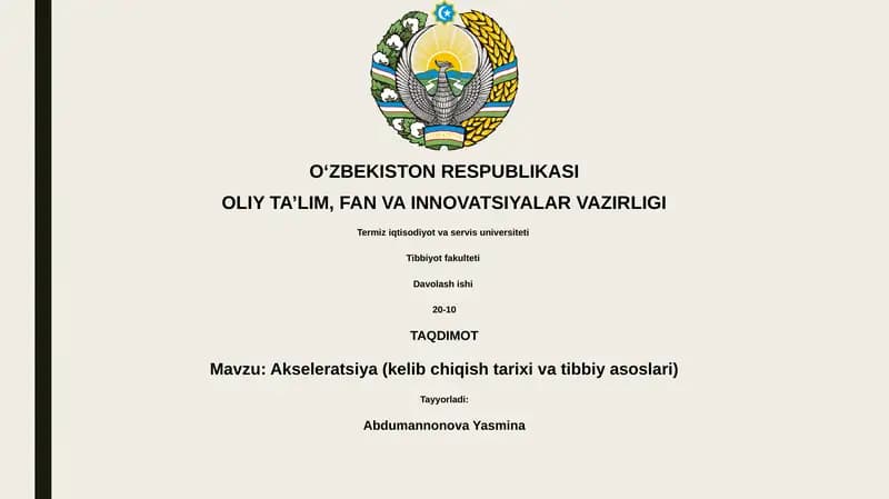 Akseleratsiya (kelib chiqish tarixi va tibbiy asoslari)
