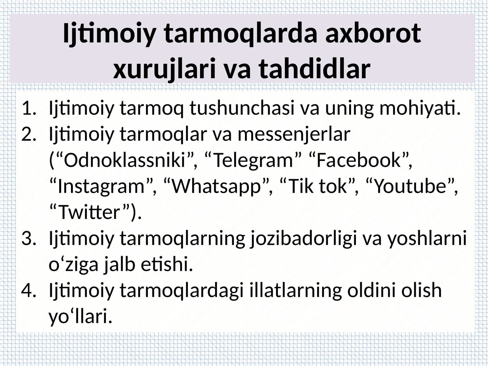 Ijtimoiy tarmoqlarda axborot xurujlari va tahdidlar