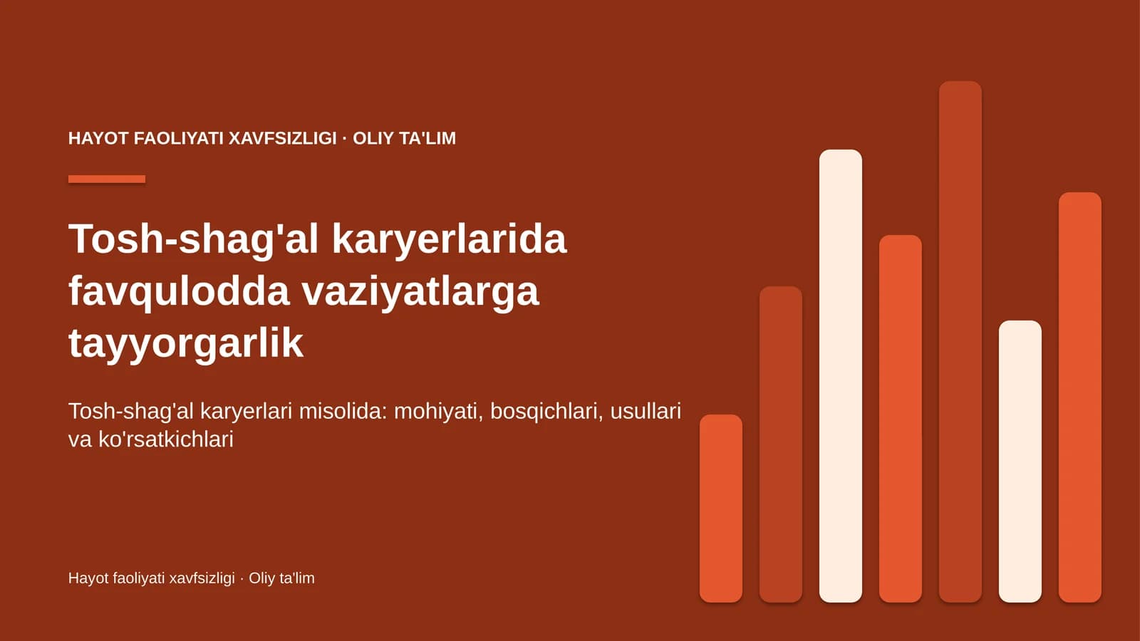 tosh shag'al karyerlarida favqulodda vaziyatlarga tayyorgarlik 5159