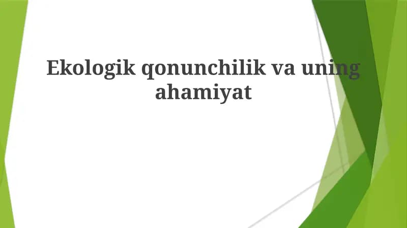 Atrof-muhit qonunchilikvauningahamiyat