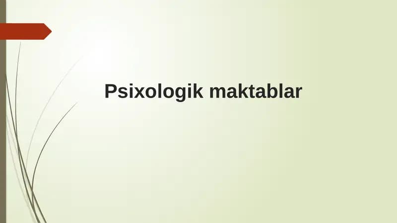 Psixologik maktablar