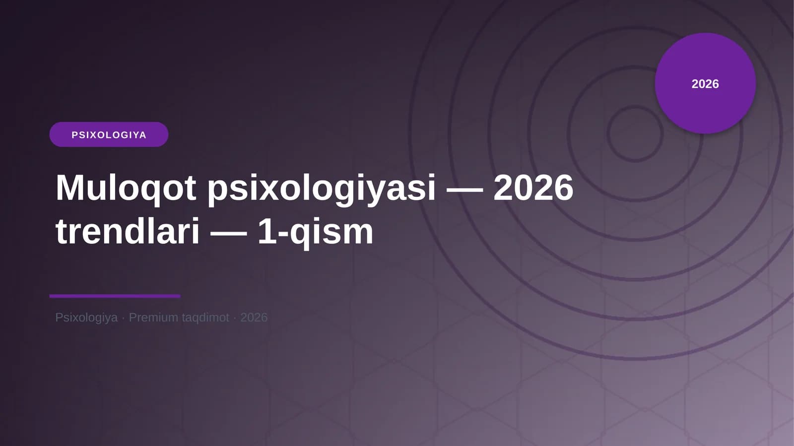 Muloqot psixologiyasi — 2026 trendlari — 1-qism