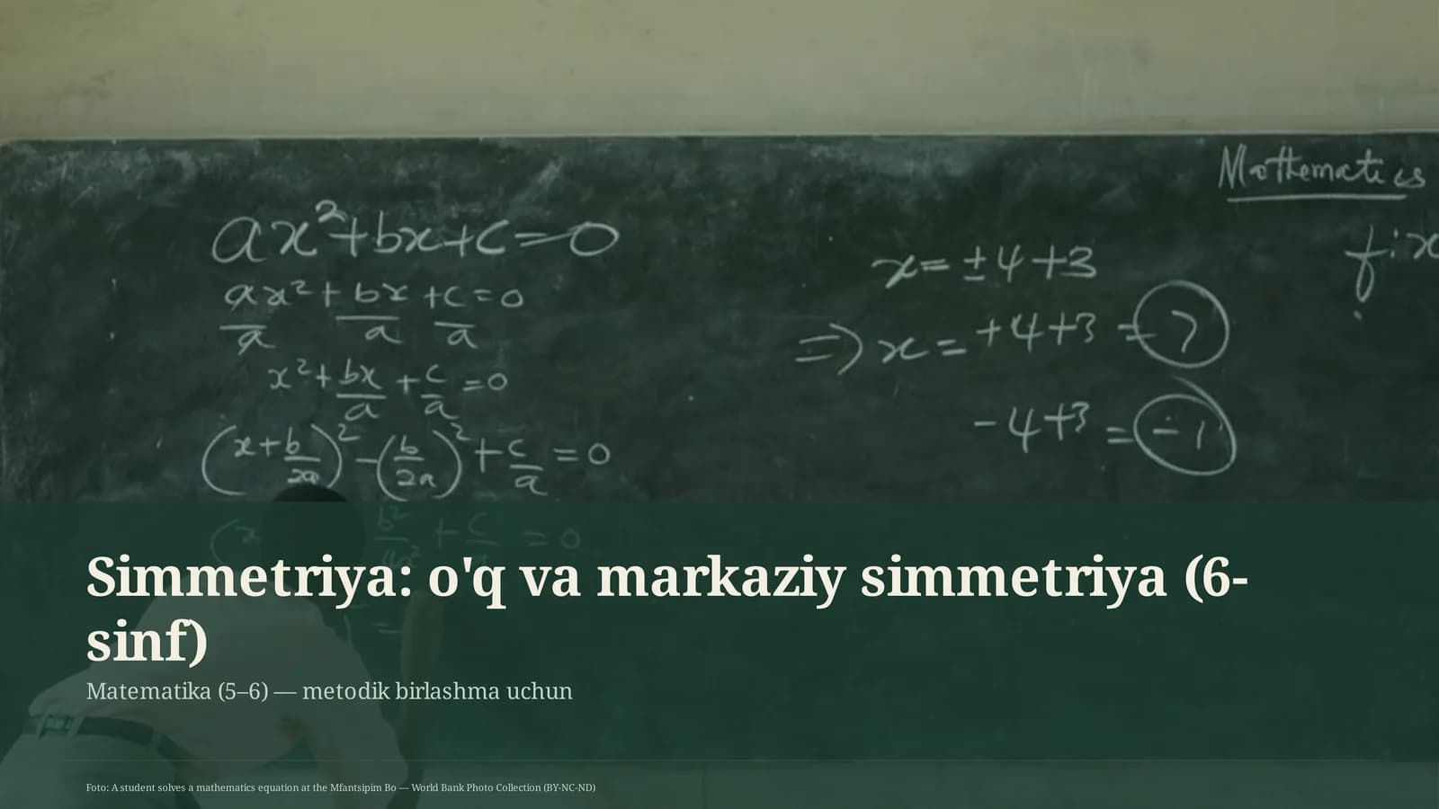 Simmetriya: o'q va markaziy simmetriya (6-sinf)