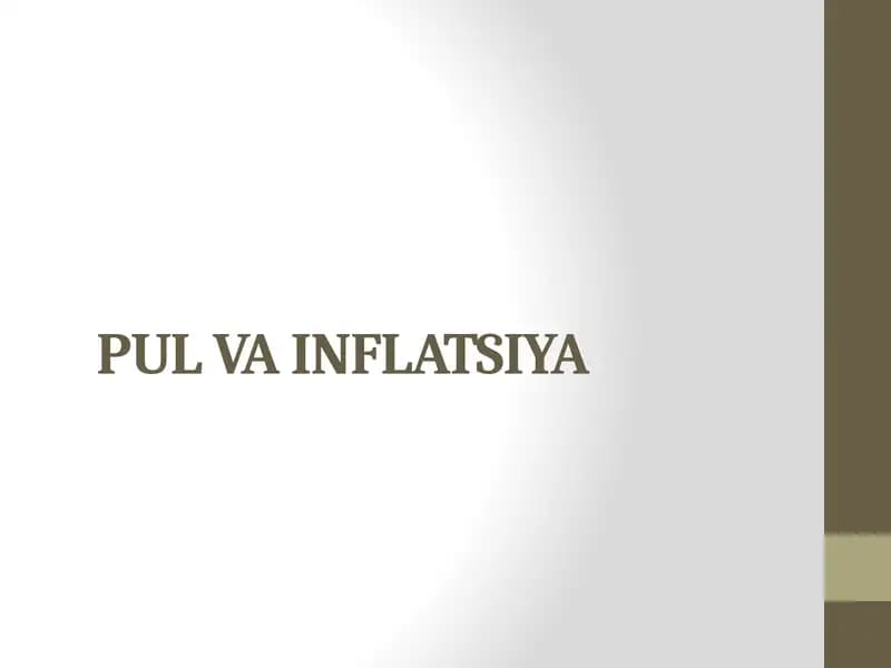 PUL VA INFLATSIYA