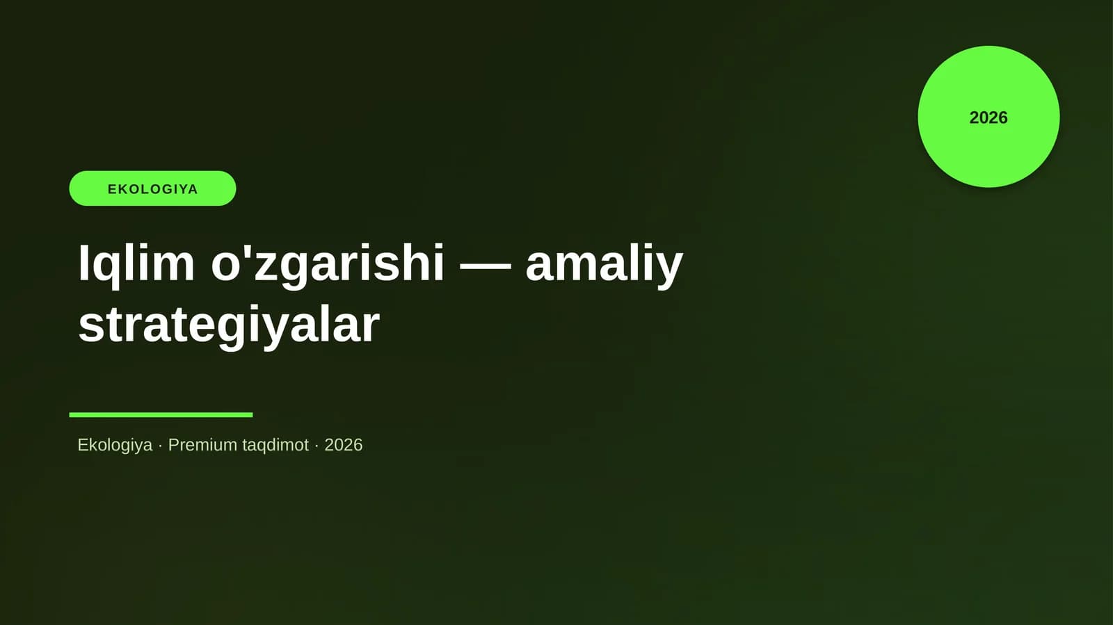Iqlim o'zgarishi — amaliy strategiyalar