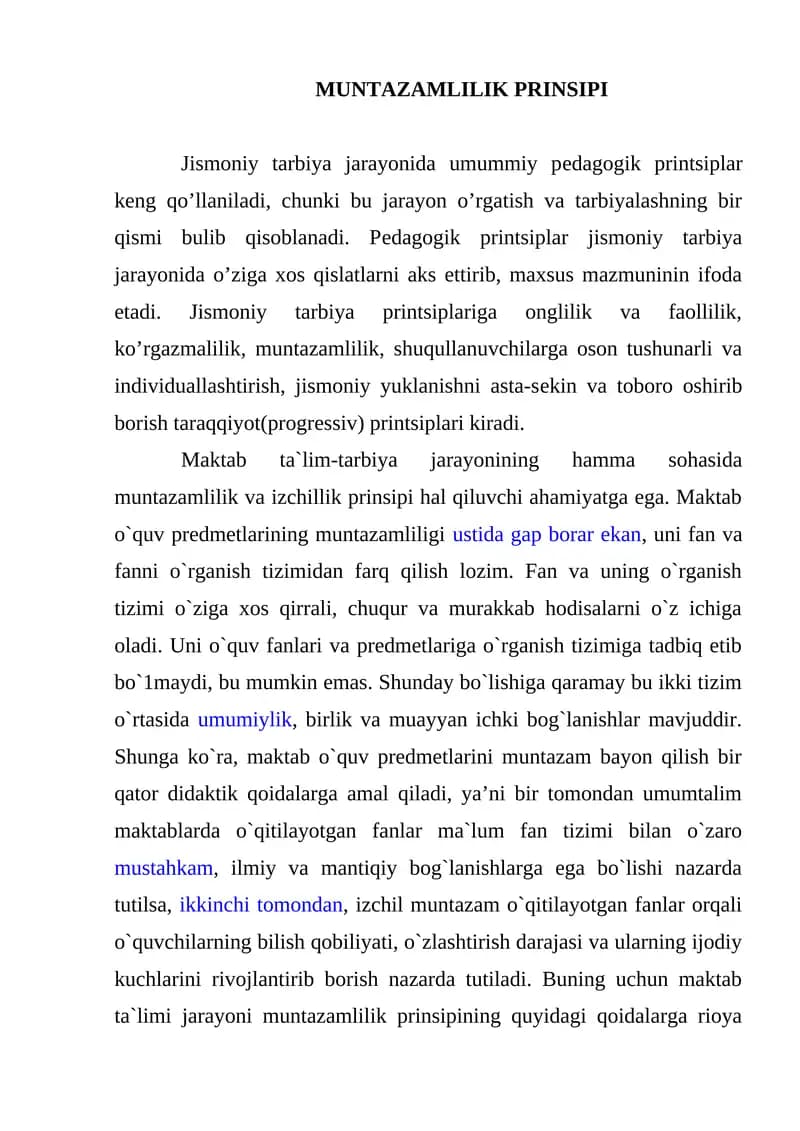 Muntazamlilik printsiplari