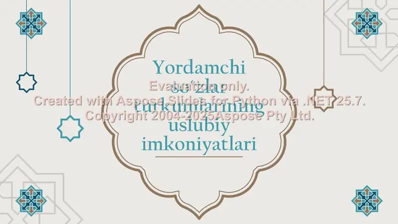 Yordamchi so‘zlar turkumlarining uslubiy imkoniyatlari