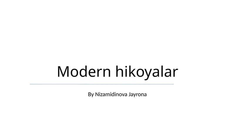 Modern hikoyalar