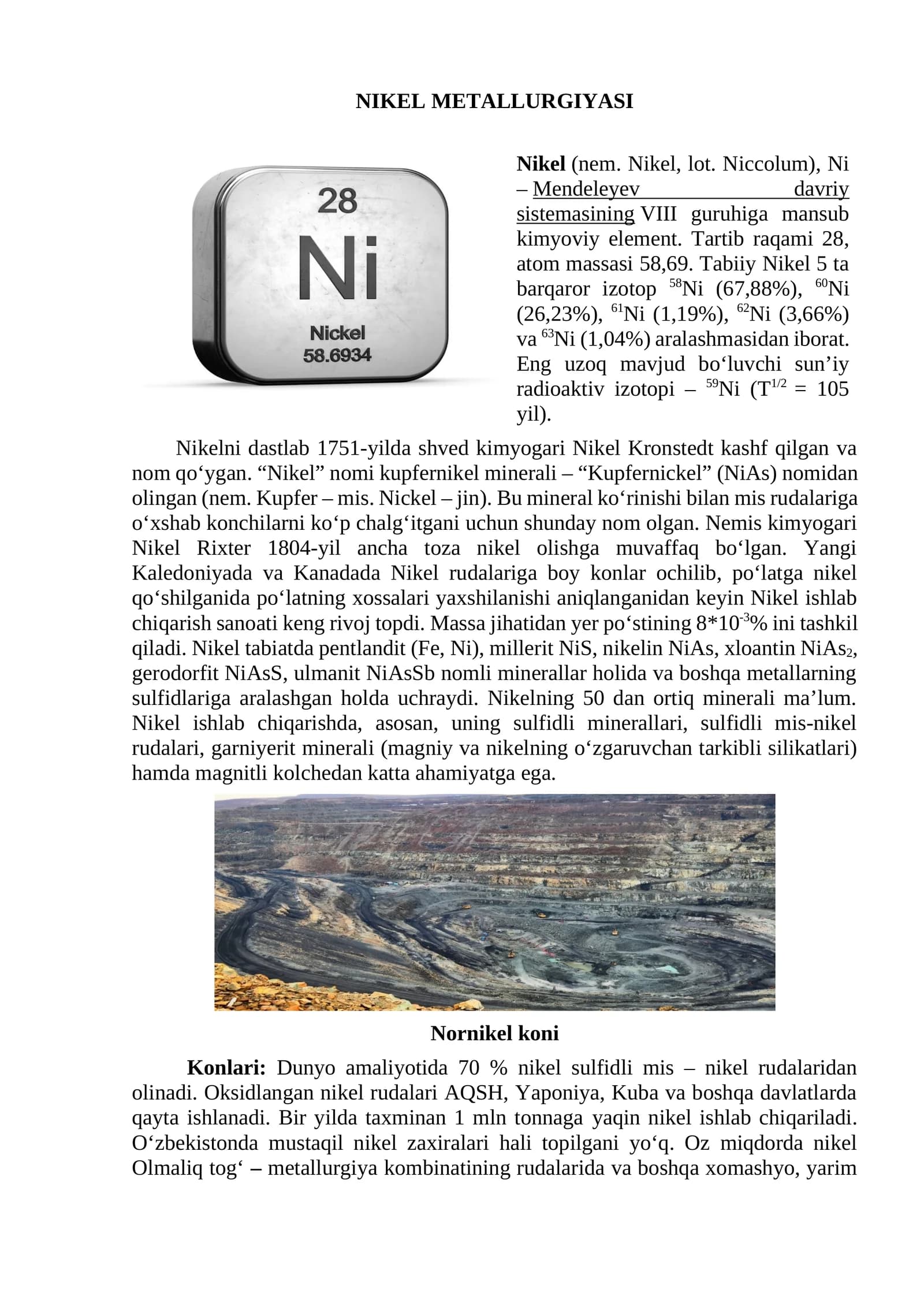 NIKEL METALLURGIYASI