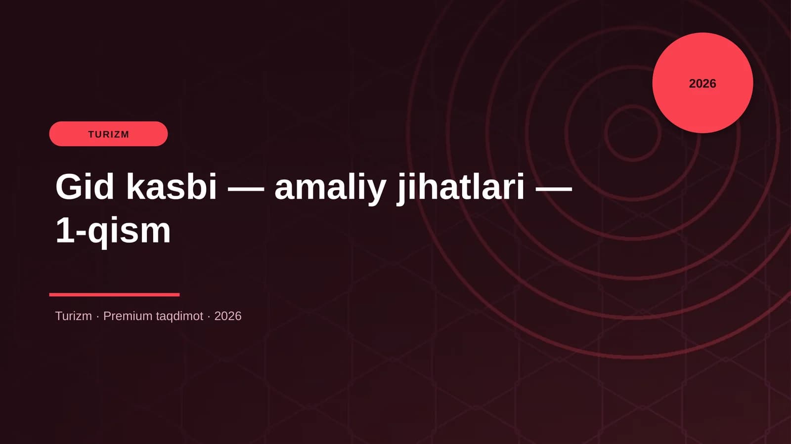 Gid kasbi — amaliy jihatlari — 1-qism
