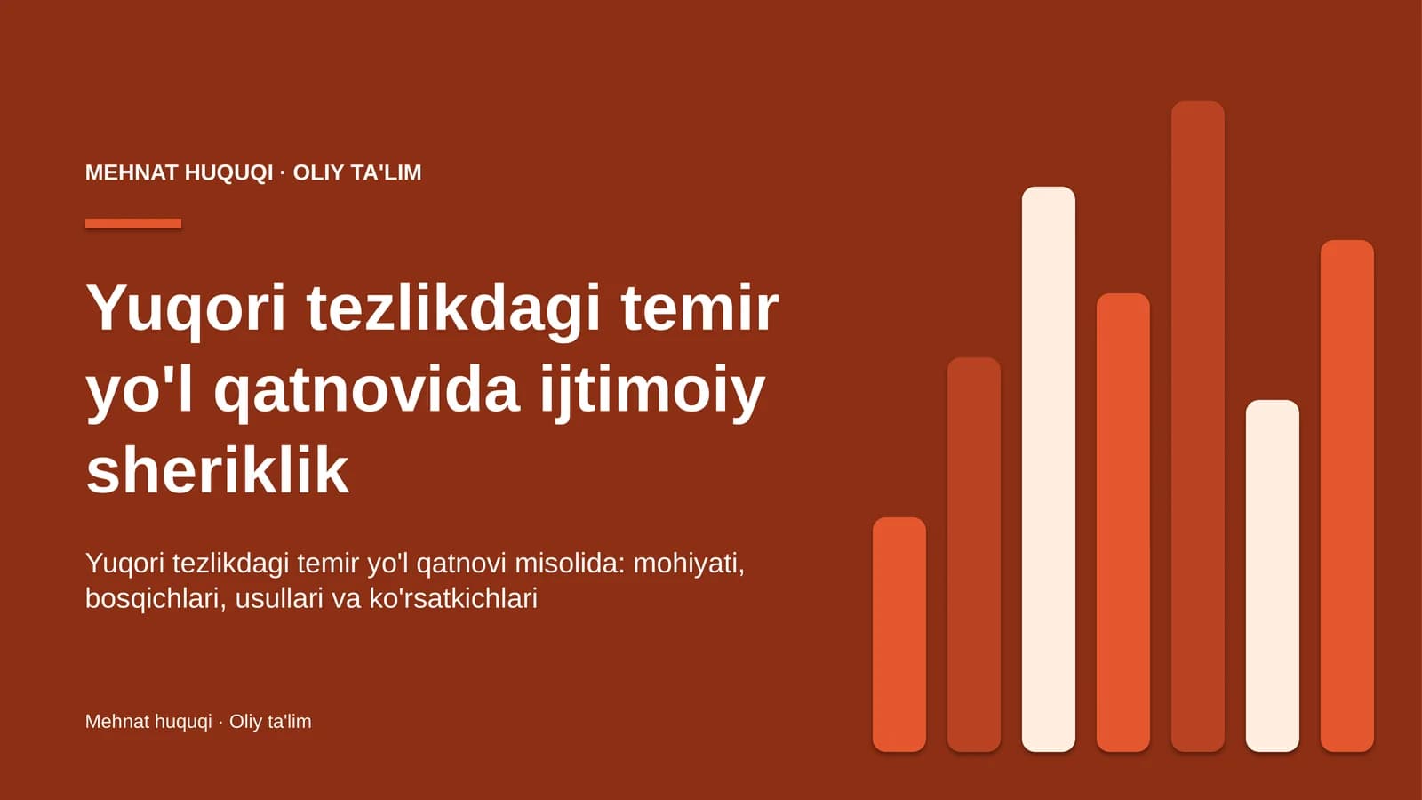 Yuqori tezlikdagi temir yo'l qatnovida ijtimoiy sheriklik