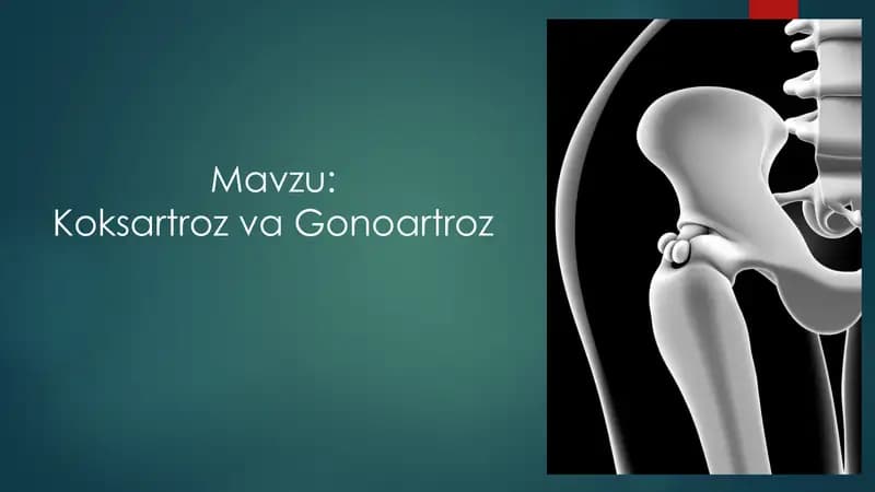 Koksartroz va gonoartroz