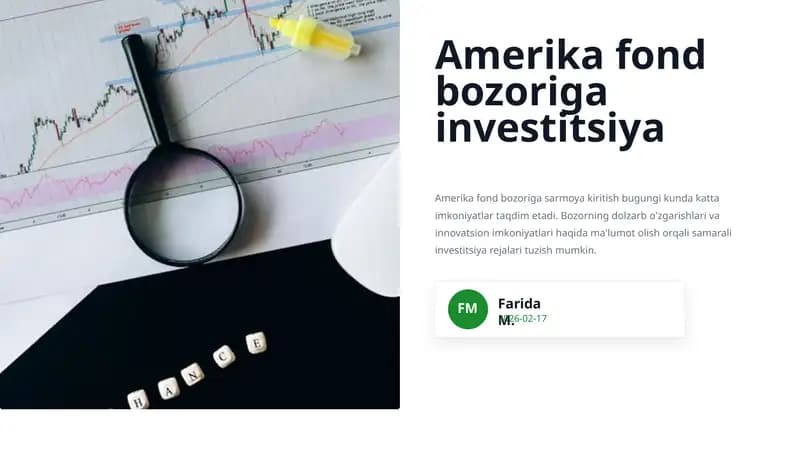 Amerika fond bozoriga investitsiya