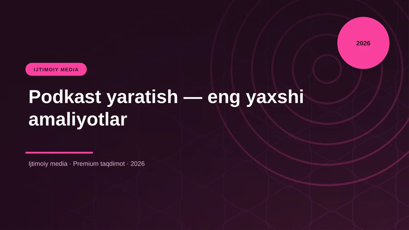 Podkast yaratish — eng yaxshi amaliyotlar
