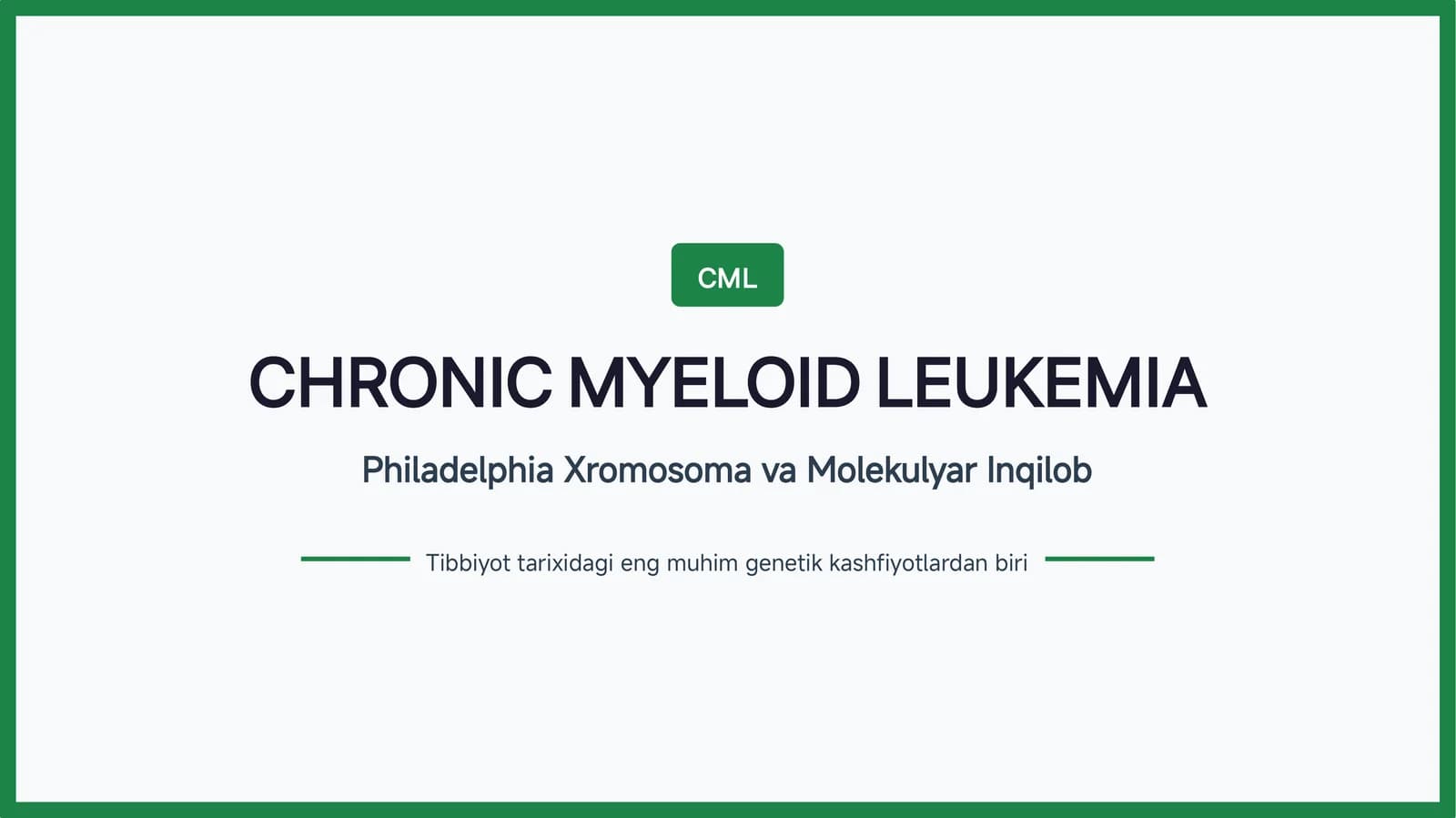 surunkali myeloid va leykoid leukemia