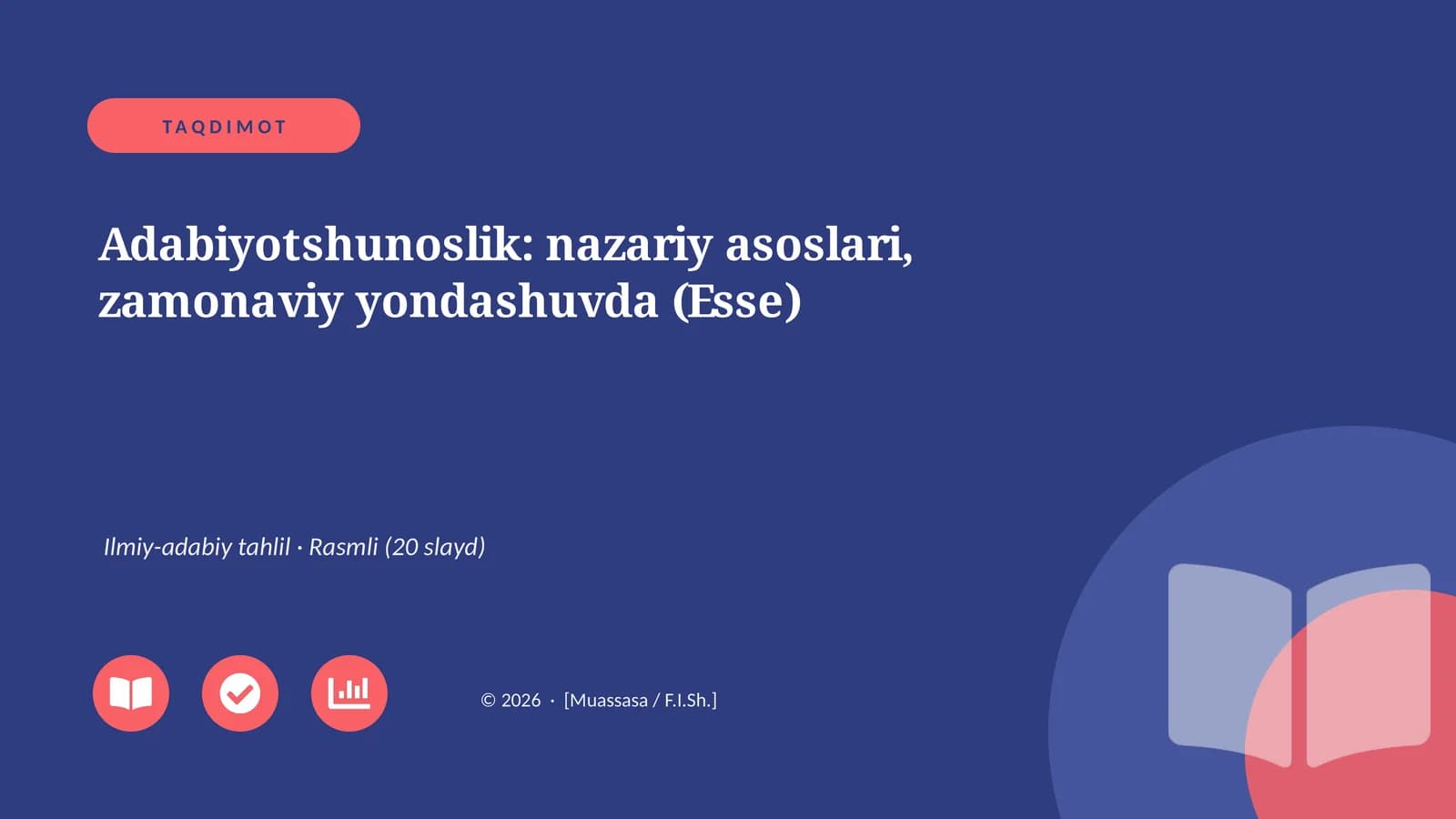 Adabiyotshunoslik: nazariy asoslari, zamonaviy yondashuvda (Esse)