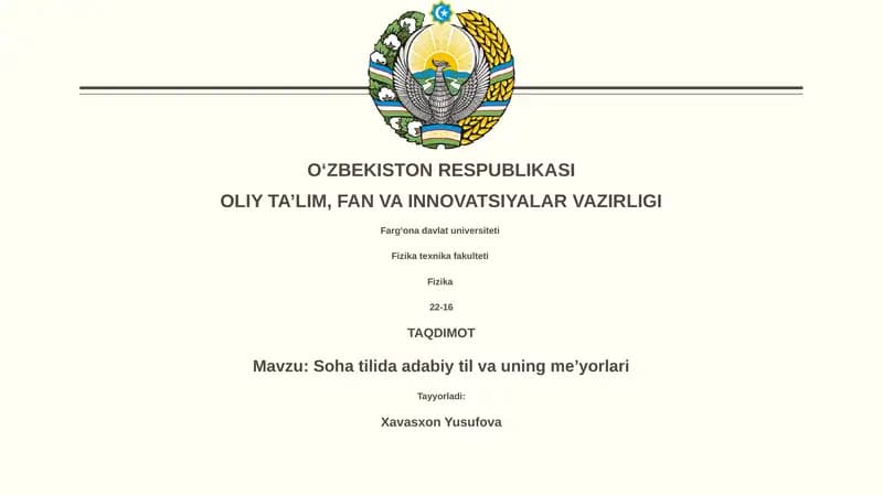 Adabiy til va uning meʼyorlari