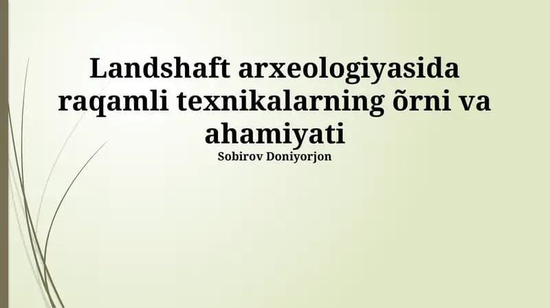 Yer osti tasvirlash texnologiyalari (GPR, elektr qarshilik tomografiyasi)