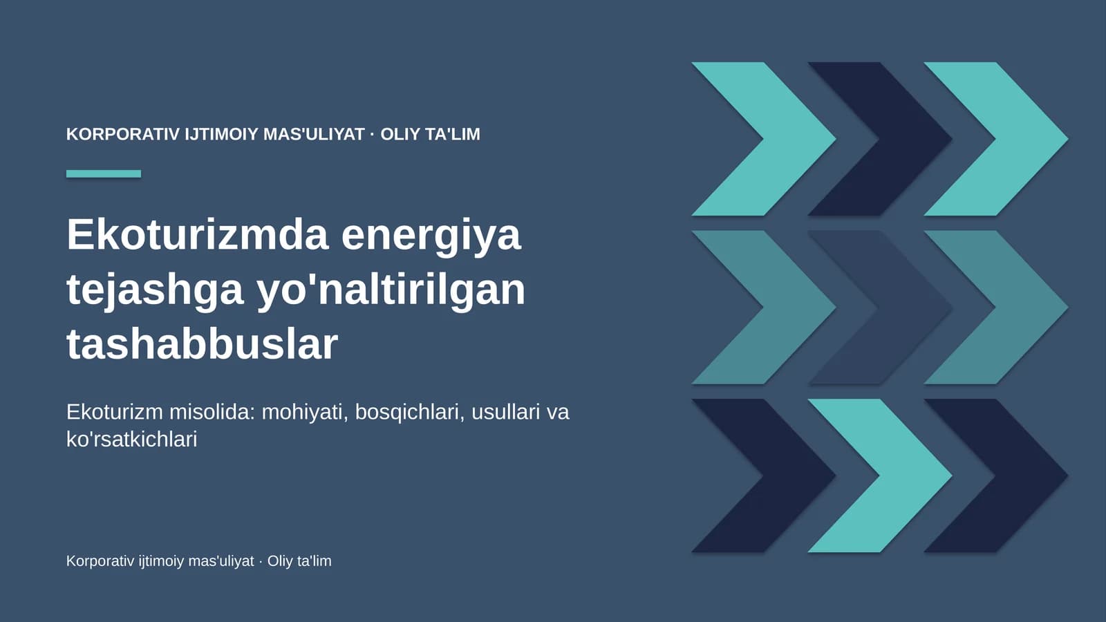 ekoturizmda energiya tejashga yo'naltirilgan tashabbuslar 4834