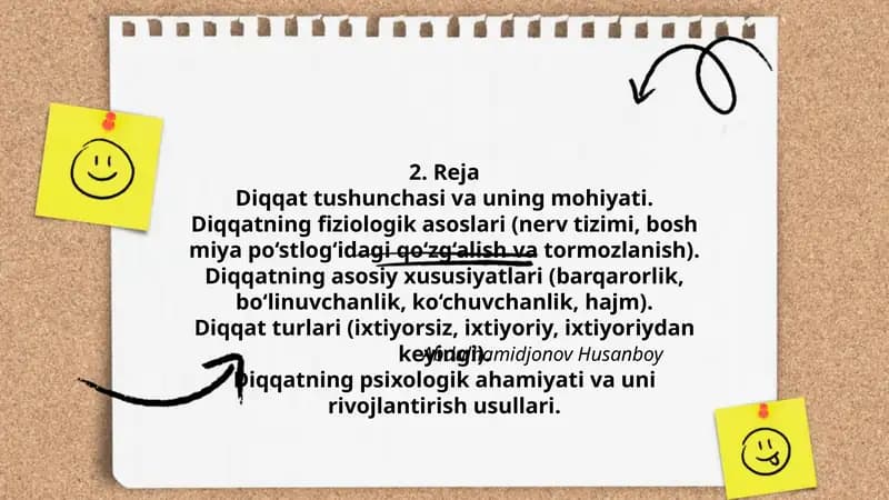 Diqqat tushunchasi va uning mohiyati