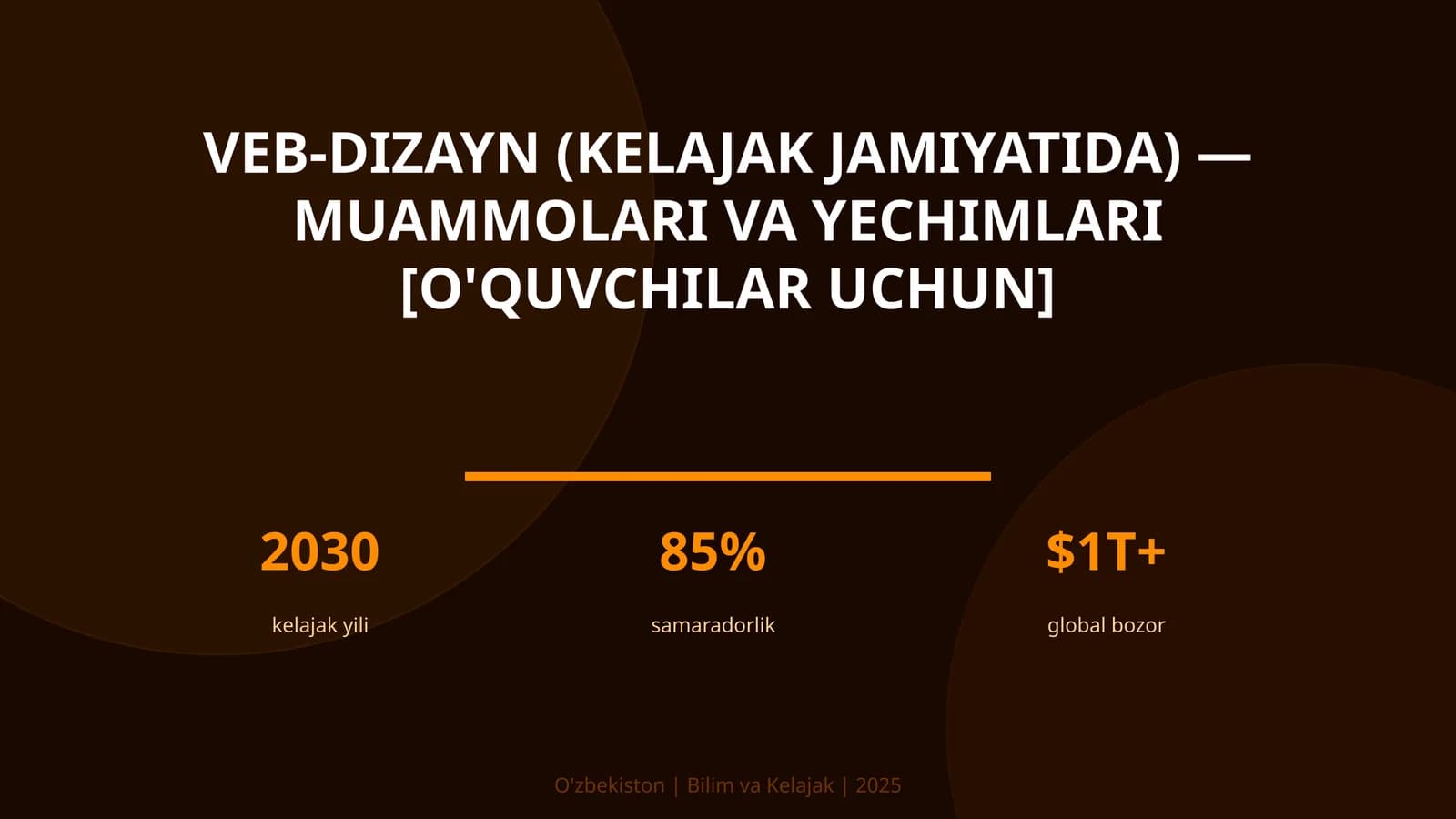 VEB-DIZAYN (KELAJAK JAMIYATIDA) — MUAMMOLARI VA YECHIMLARI [O'QUVCHILAR UCHUN]