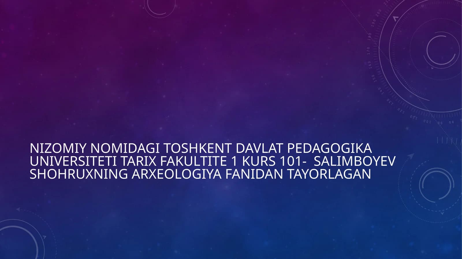 Arxeologiya fanidan tayyorlagan Rimda me’morchilik sohasida qo’lga kiritilgan yutuqlar