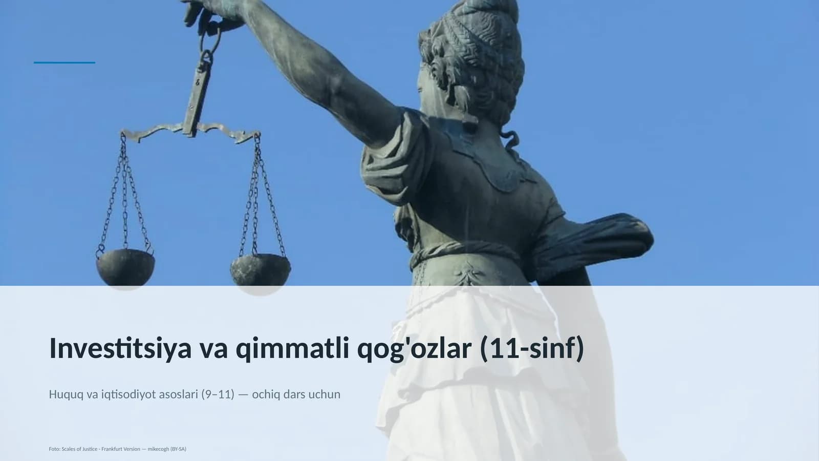 Investitsiya va qimmatli qog'ozlar (11-sinf)