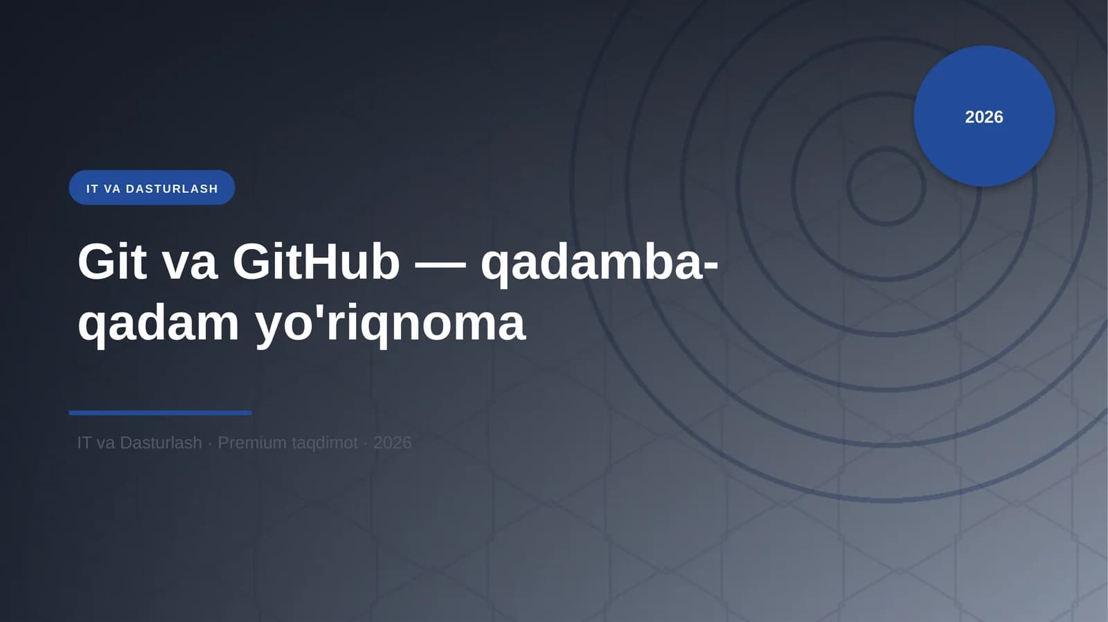 Git va GitHub — qadamba-qadam yo'riqnoma