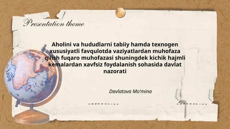 Aholini va Hududlarni muhofaza qilish