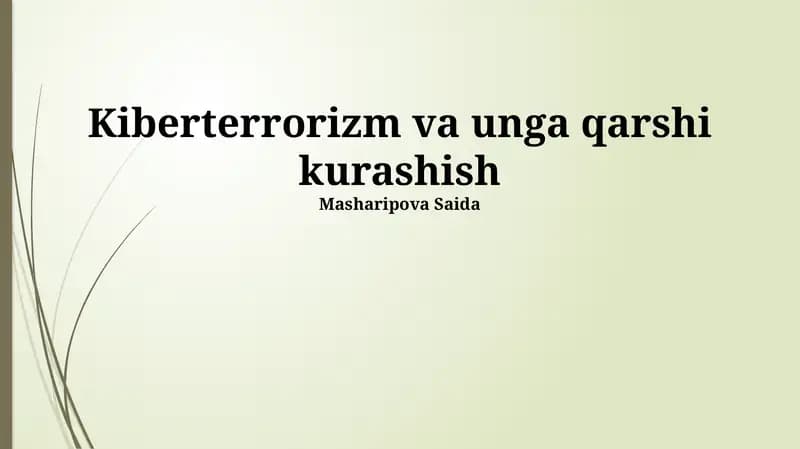 Kiberterrorizm va unga qarshi kurashish