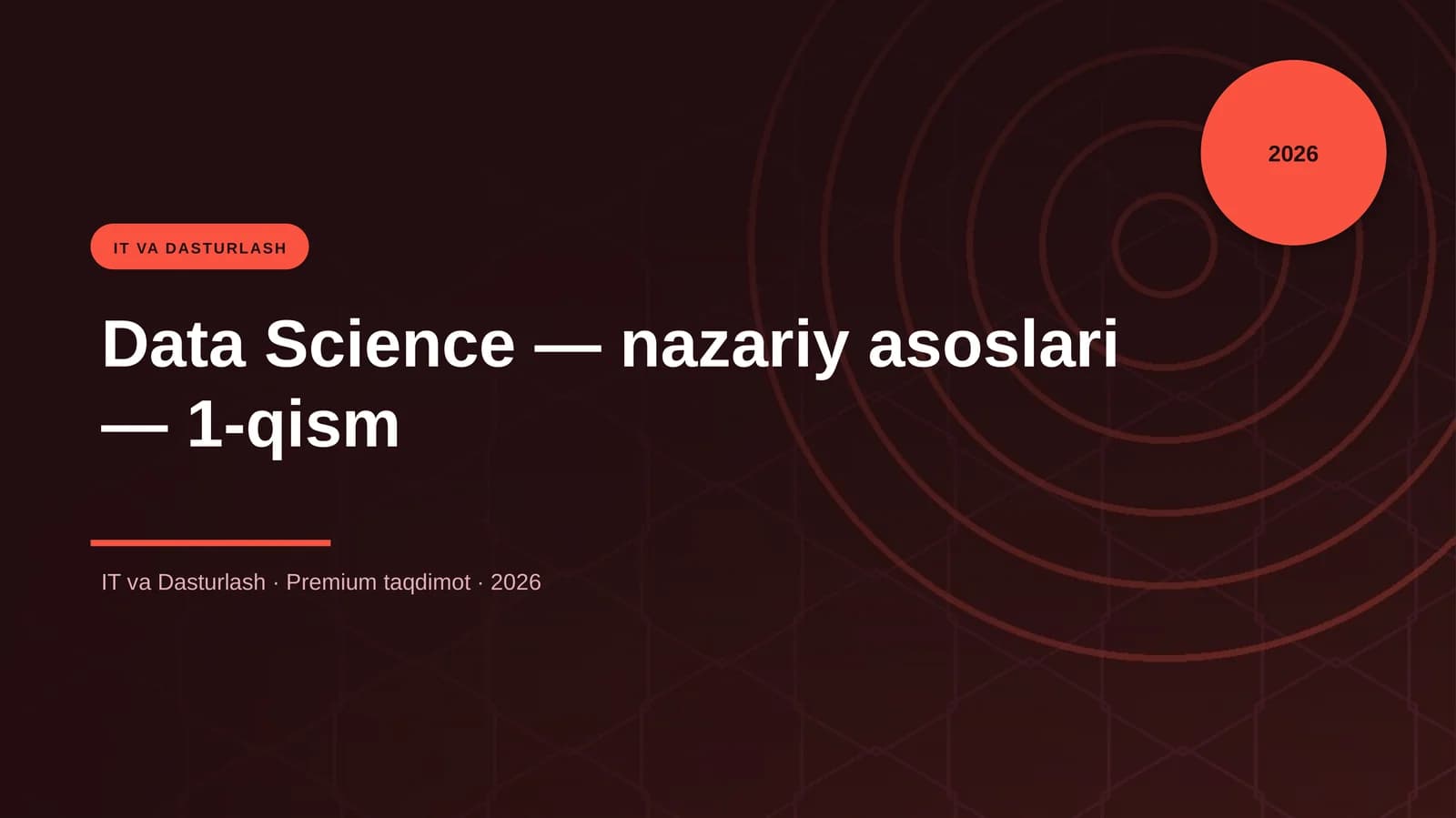 Data Science - nazariy asoslari - 1-qism
