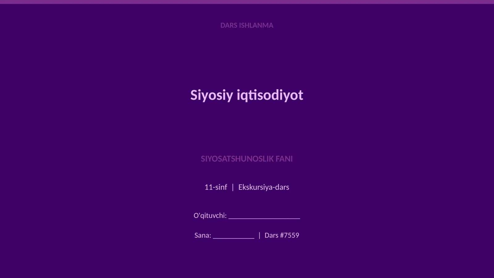 SIYOSATSHUNOSLIK FANI